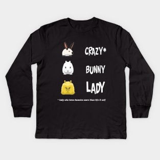 crazy bunny lady Kids Long Sleeve T-Shirt